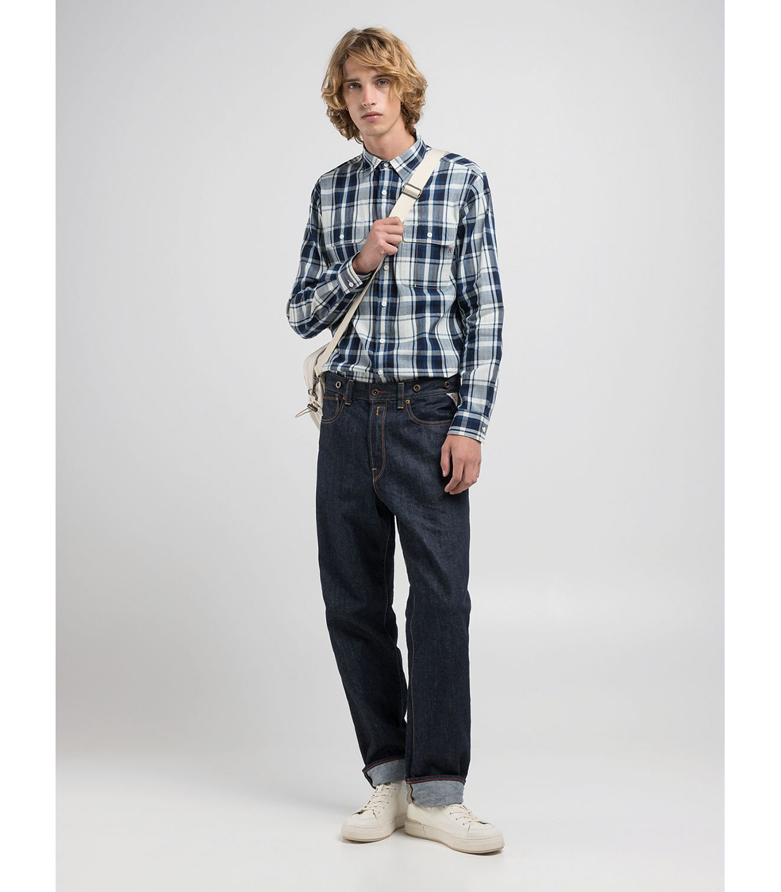 インディゴチェックシャツ 詳細画像 ネイビーアイボリー 3